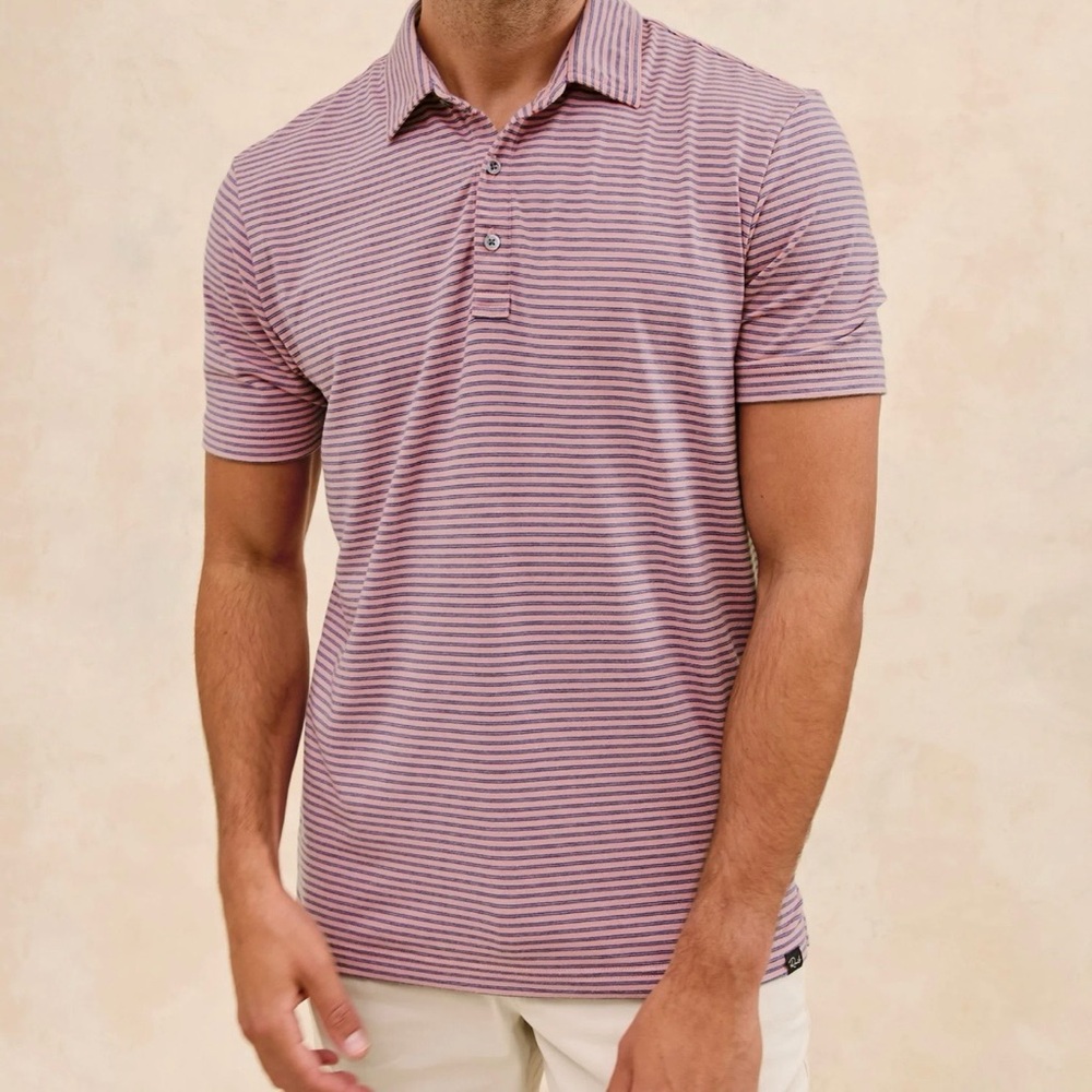 Rails Merced Golf Polo Shirt Mens Size Large Hibiscus Mirage Stripe NWT